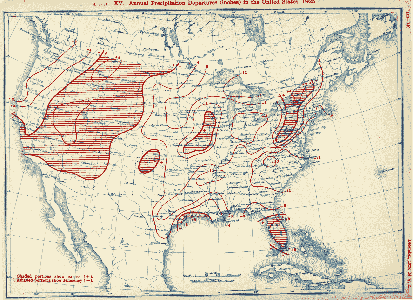 MWR map of departure from normal precipitation