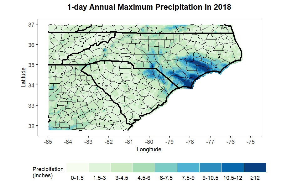 map of heavy precipitation events