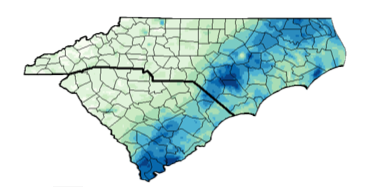 map of the Carolinas