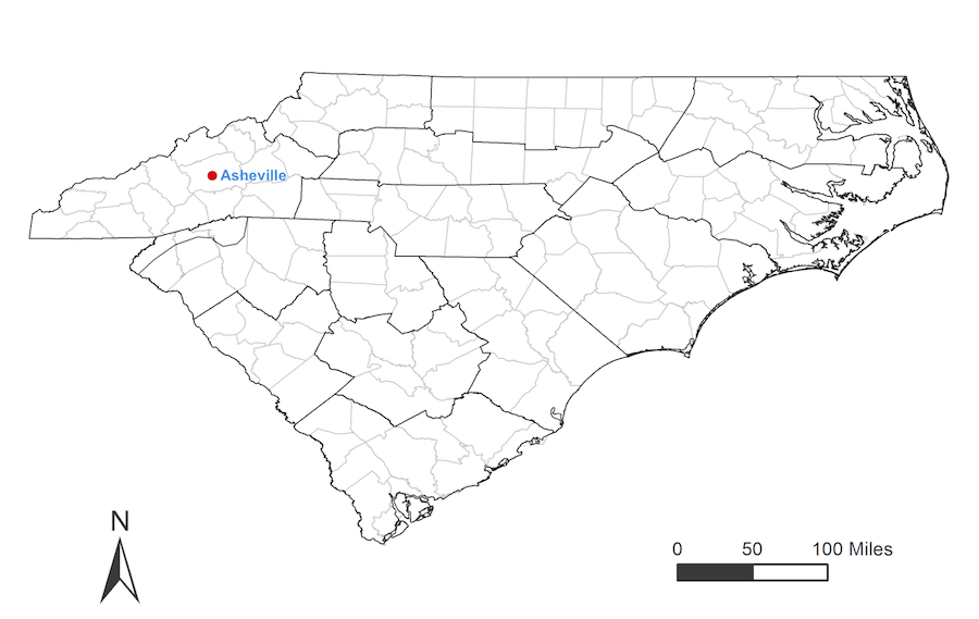 map showing station location