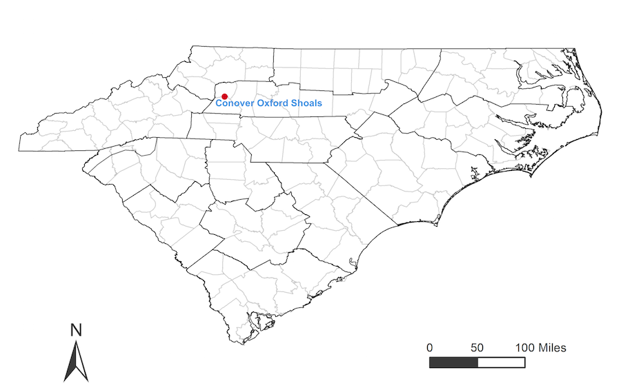 map showing station location