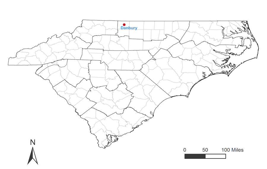 map showing station location