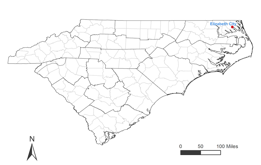 map showing station location