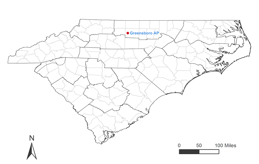 map showing station location