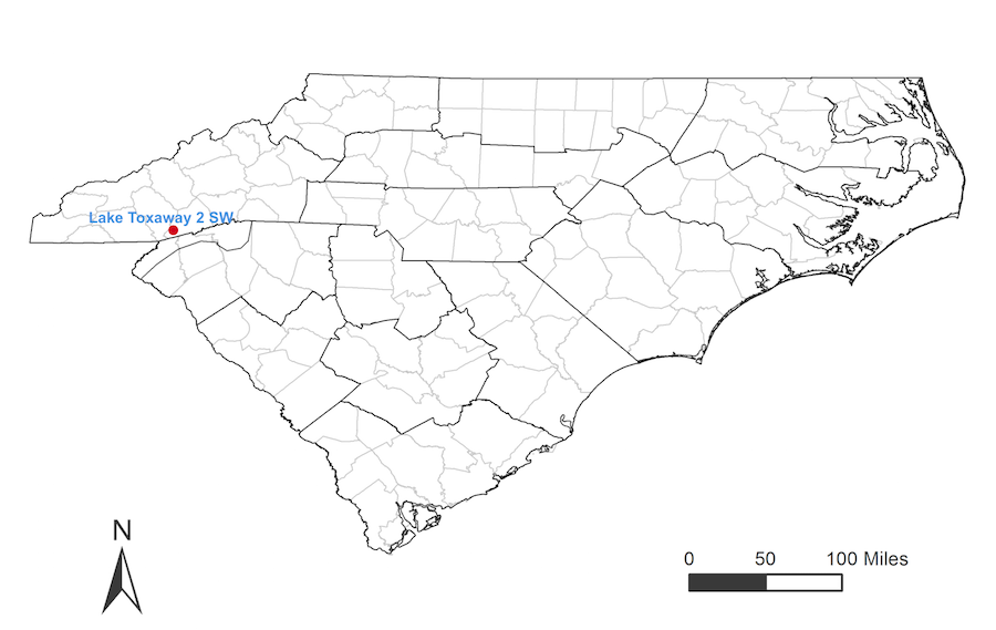 map showing station location