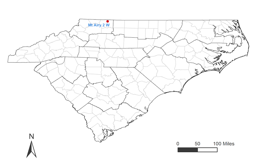 map showing station location