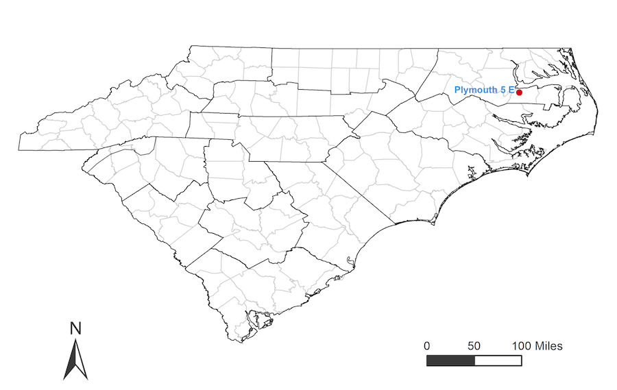 map showing station location