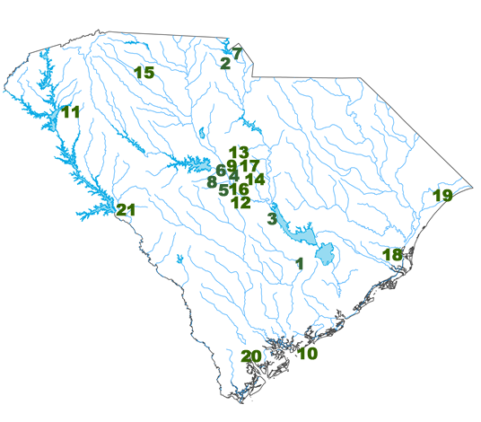 SC map showing where videos filmed